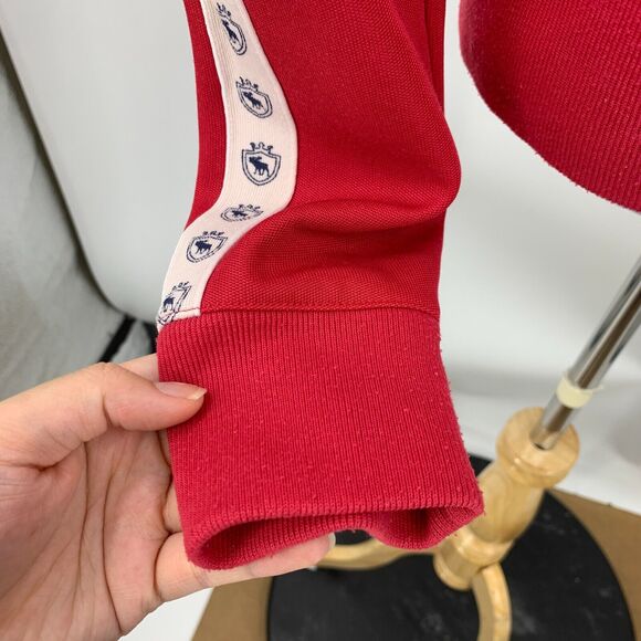 Vintage Abercrombie & Fitch Track Jacket Womens M Medium A&F Sleeve Logo Zip Up - Picture 7 of 14